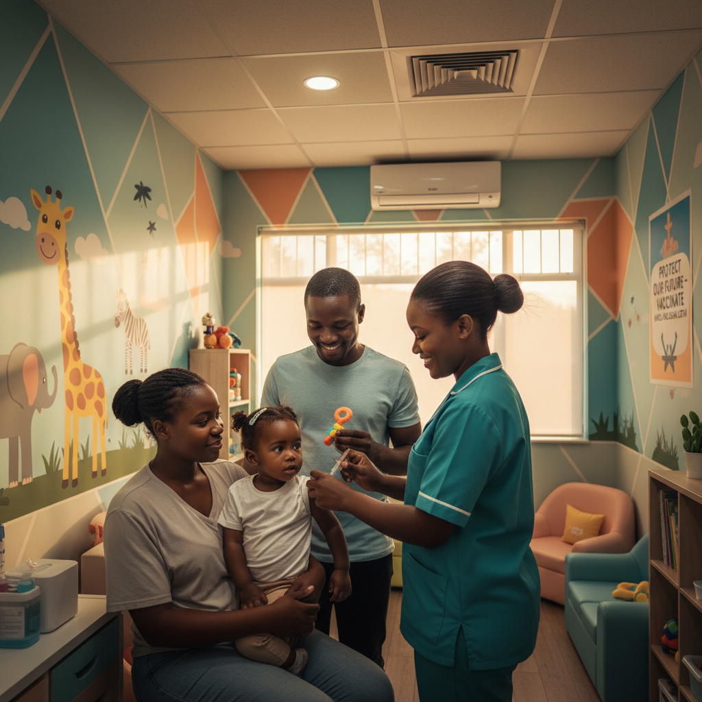 Doctor administering a childhood vaccination at Kuilsriver Doctors in Kuilsriver