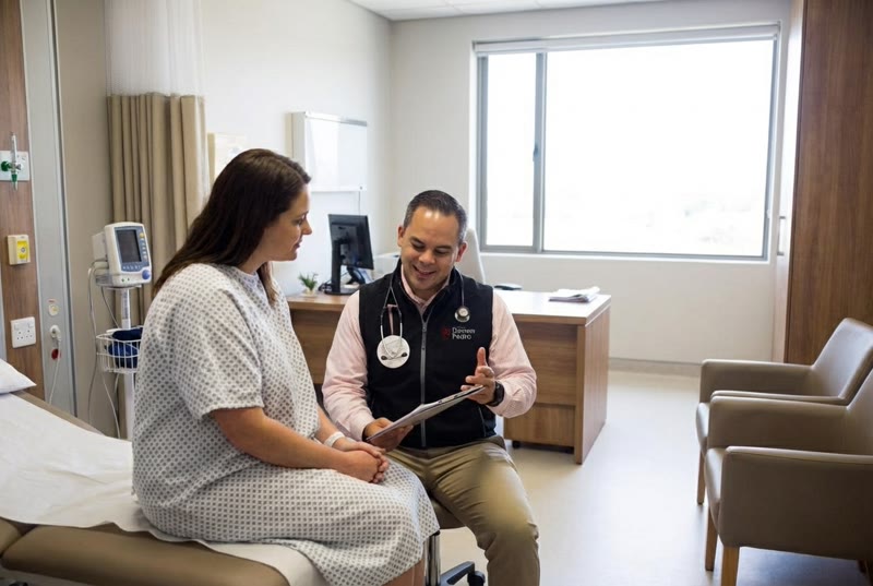 Dr. Pedro consulting with a patient